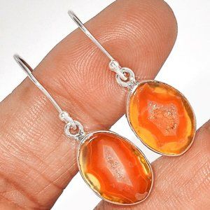 Brazilian Agate Earrings set in Solid 925 Silver